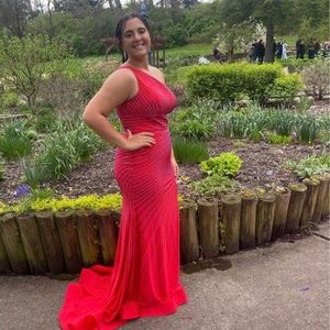 Prom Dress Red Sherri Hill Size 12